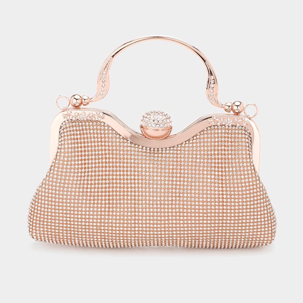 Rose Gold New Gorgeous Evening Clutch With Strap